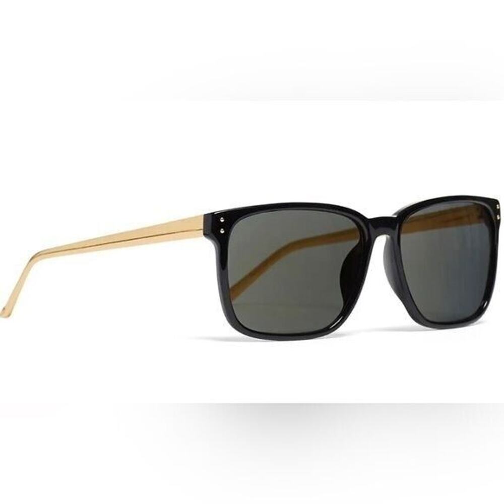 rtr Linda FarrowBlack Gold Sunglasses colorblock square fit unisex